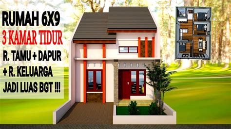 3 295 069 просмотров 3,2 млн просмотров. Desain Rumah Minimalis 6x9 Dengan 3 Kamar Tidur - YouTube