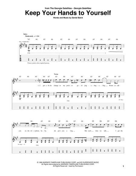 Keep Your Hands To Yourself By Digital Sheet Music For Guitar Tab