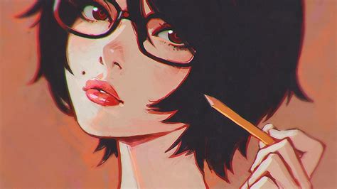 Anime Girl In Glasses Art Arthatravel