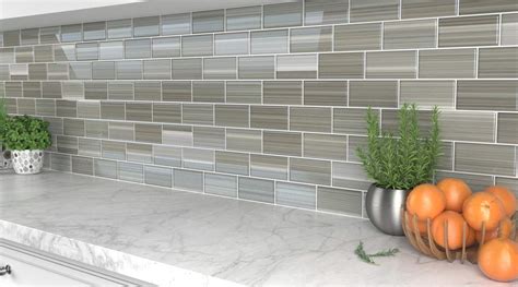 Gray Glass Subway Tile Gainsboro For Kitchen Backsplash Or Bathroom From Bodesi Color Sample