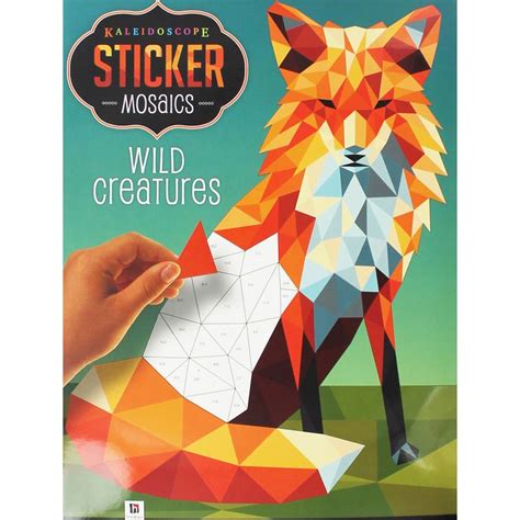 The Book Cover For Sticker Mosaics Wild Creatures With An Image Of A Fox