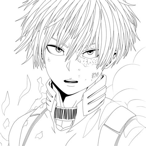Anime Coloring Pages Todoroki - Coloring And Drawing - Coloring Home