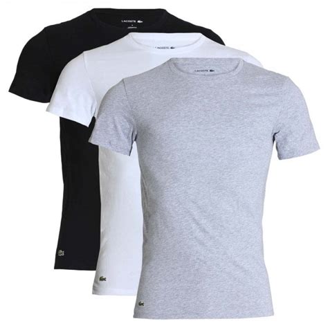 Lacoste Essentials Cotton 3 Pack Slim Fit Crew Neck T Shirt White