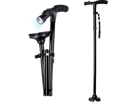 Folding Cane With Built In Led Light Adjustable Canes And Walking