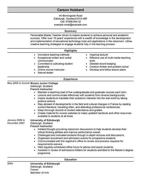 Writing a resume in english can be very different than in your own language. Sample Cv For Online Instructor Images - Certificate ...