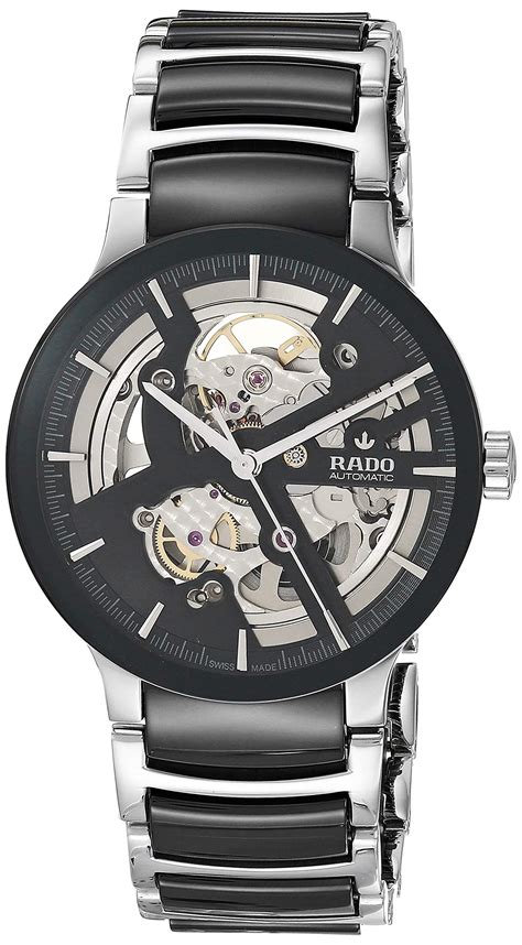 Rado Centrix Open Heart Swiss Automatic Watch in Black/Stainless (Black ...