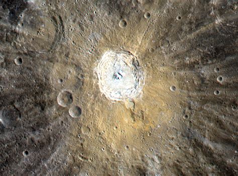 Nasa Messenger Image Of Mercury Kuiper Crater In Color Spaceref