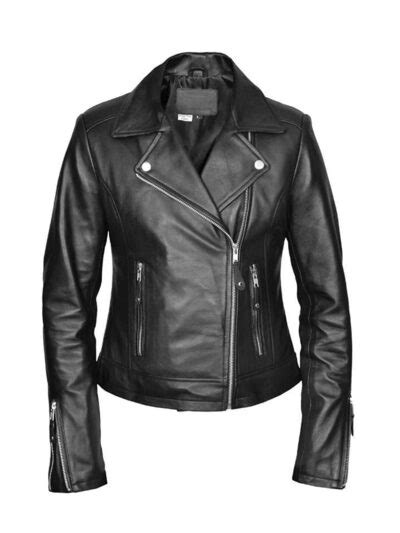 Womens Brown Leather Motorcycle Jacket For Sale Free Shipping
