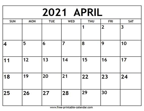 Get our weekly newsletter for the latest in money news, credit card offers + more wa. April 2021 Calendar - Free-printable-calendar.com