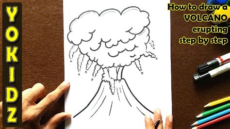 Taal volcano here in the philippines just erupted this afternoon. How to draw a VOLCANO erupting step by step - YouTube