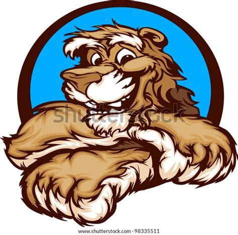 Cougar Paws Smiling Mascot Vector Illustration Stock Vector Royalty