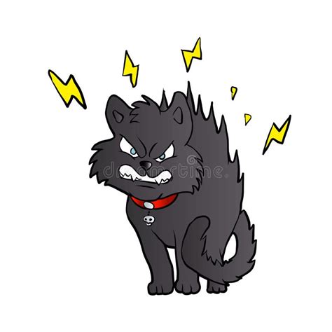 Cartoon Scared Black Cat Stock Vector Illustration Of Fighting 71830374
