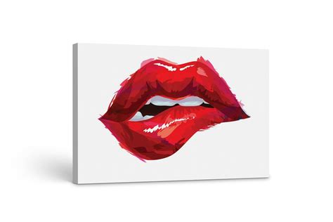 Red Lips Canvas Wall Art Sexy Lips Canvas Prints Lips Abstract Etsy