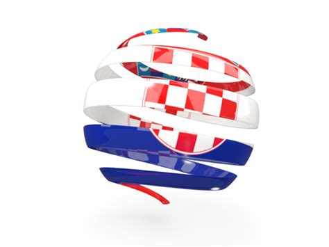 These colors are used to represent the historic constituent states of the croatian kingdom. Round 3d icon. Illustration of flag of Croatia