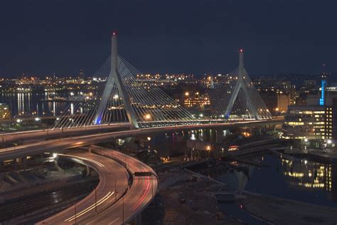 Zakim Bridge At Night Boston Website Leonardpzakimbunke Flickr