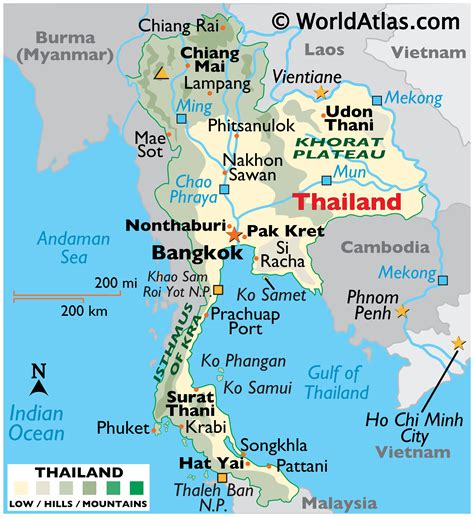 Thailand Maps Including Outline And Topographical Maps