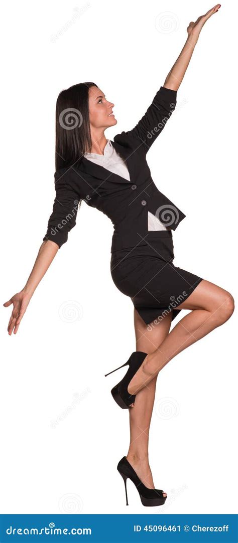 Beautiful Businesswoman Posing And Looking Up Stock Image Image Of Successful White