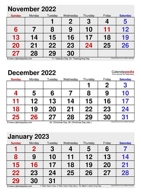 Calendar December 2023 January 2022