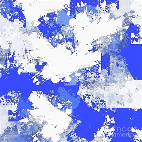 Cobalt Blue Abstract Painting By Tina Lecour