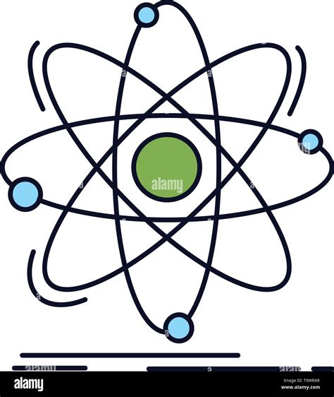 Atom Science Chemistry Physics Nuclear Flat Color Icon Vector Stock