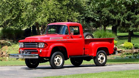 1958 Dodge Power Wagon W100 Pickup Truck Red Wallpapers Hd