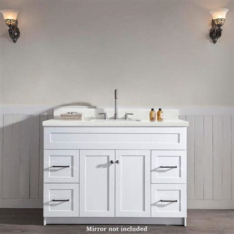 Buy Ariel Single Sink Bathroom Vanity Cabinet In White Pure White