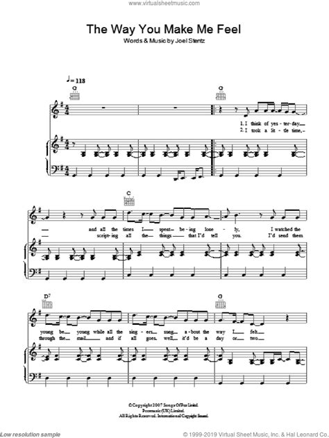 Mcfly The Way You Make Me Feel Sheet Music For Voice Piano Or Guitar