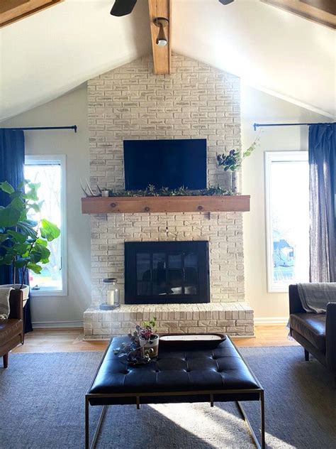 Transform Your Living Room Mounting A Tv Over A Brick Fireplace