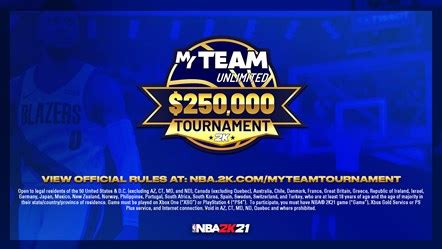 To enter the nba® 2k21 myteam unlimited $250,000 tournament (contest), you must meet the eligibility requirements set forth in section 2 below. Get Ready to Compete in the NBA 2K21 MyTEAM Unlimited ...
