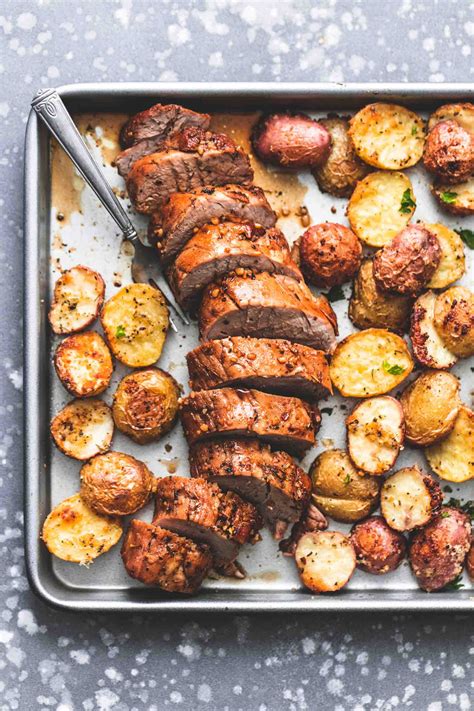 Dec 17, 2019 · the probe should be inserted into the center of the pork tenderloin halfway through thickest part. Sheet pan Pork Tenderloin and roasted potatoes | Pork ...