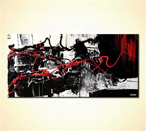 Painting Red Black And White Splash Art Large 5362