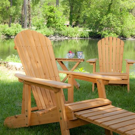 3 Piece Patio Furniture Set With 2 Adirondack Chairs And Side Table