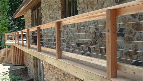 Including a wooden handrail is a great way to blend your cable deck railing into the natural environment surrounding it. Cheap Deck Railing | Newsonair.org