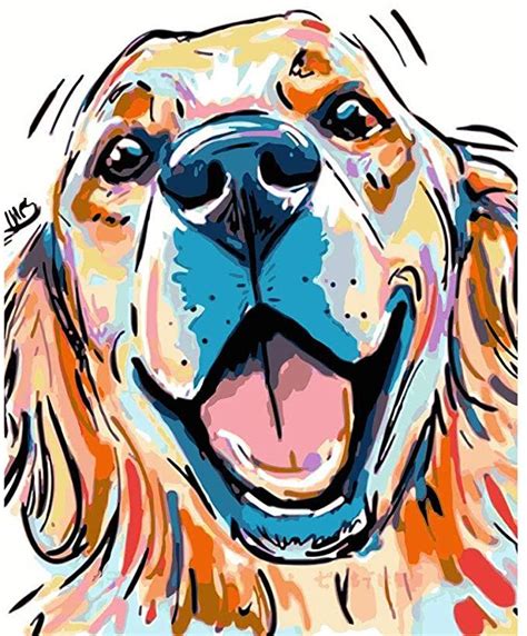 Paint By Numbers For Adults Abstract Golden Retriever Diy