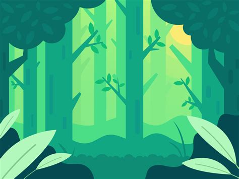 Vector Flat Design Art Forest Landscape Background Design By Mark Rise