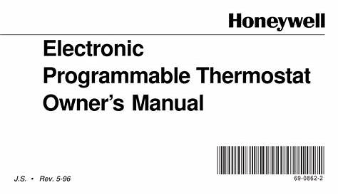 HONEYWELL ELECTRONIC PROGRAMMABLE THERMOSTAT OWNER'S MANUAL Pdf