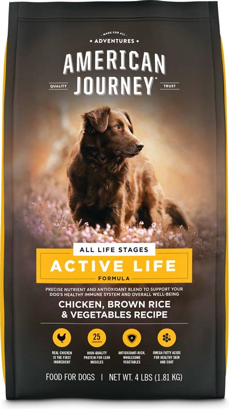 The american journey dog food brand is owned by chewy inc., one of the largest online stores for pet products. American Journey Chicken & Brown Rice Protein First Recipe ...