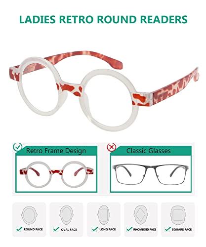 buy eyekepper 4 pack round reading glasses for women retro readers eyeglasses 2 00 at