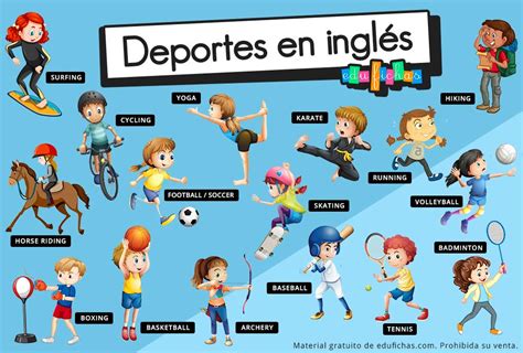 Deportes En Inglés Vocabulario Ejercicios Para Imprimir Pdf Gratis