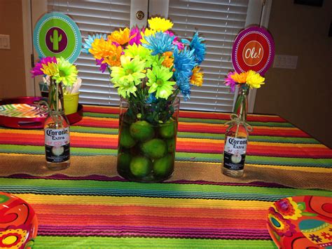 Lime Centerpiece For A Mexican Fiesta Birthday Party Fiesta Party Centerpieces Lime Centerpiece
