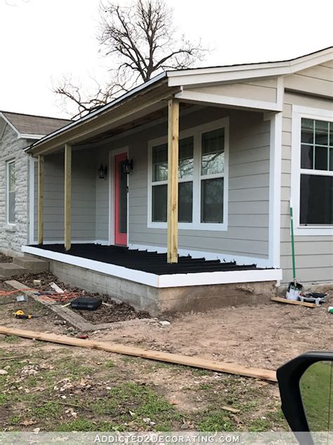 Large concrete flooring idea with small pave application will make solid cover over the concrete. ideas for carports, breeze ways, recessed porches - Google ...