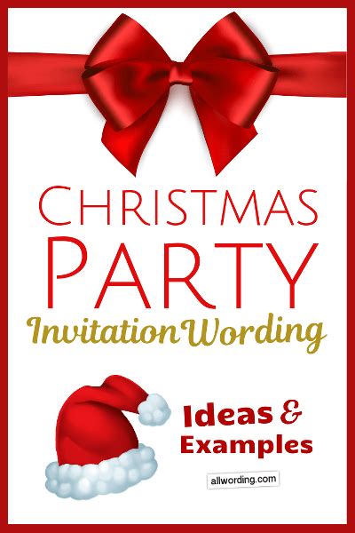 What information to include invitation wording line by line. Christmas Party Invitation Wording: Ideas and Examples ...