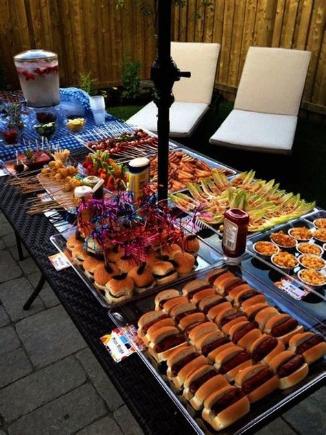 As guests arrive, try passing out baskets filled with a blanket, sunblock, and a frisbee or kite. Outdoor bbq - I like that all of the food is "mini" :) | Grad Party!!! | Pinterest | Engagement ...