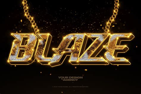 Psd Gold Bling Bling Text And Logo Effect On Behance