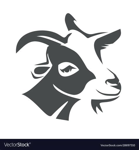 Goat Head Portrait Stylized Logo Template Vector Image