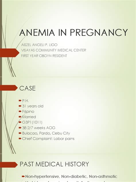 Final Anemia In Pregnancy Pdf Anemia Pregnancy