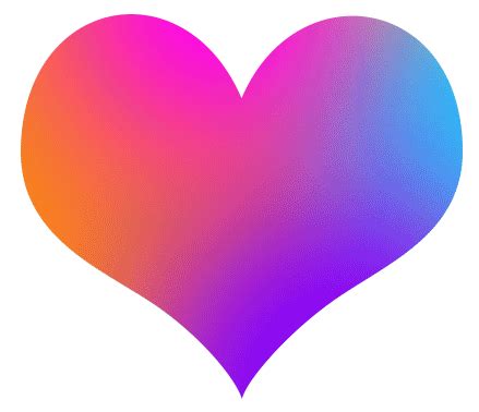 A Heart Shaped Object In Pink Blue And Orange Colors On A White Background With The Word Love