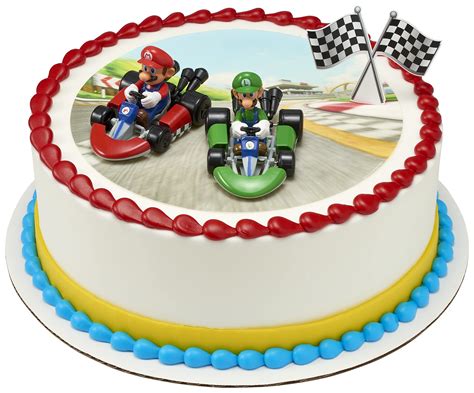 Decoset Super Mario Kart Cake Topper 2 Pc Cake Topper With Race Car