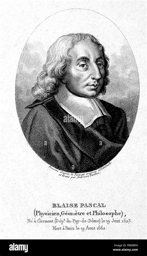 Blaise Pascal 1623 1662 Matemático Y Filósofo Francés Fotografía De