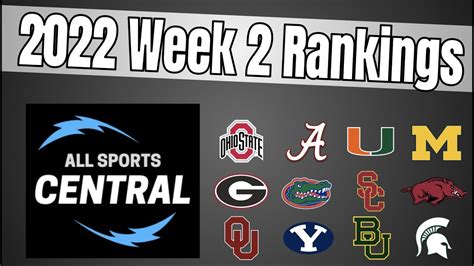 2022 Week 2 College Football Rankings Win Big Sports